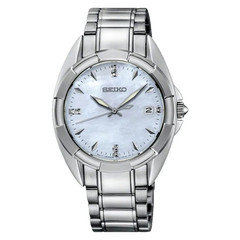 Seiko Classic SKK885P1 Diamond Mother Of Pearl Dial Stainless Steel Strap
