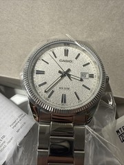 Casio MTP-1302DA-7A Men’s White Dial Stainless Steel Analog Watch Date