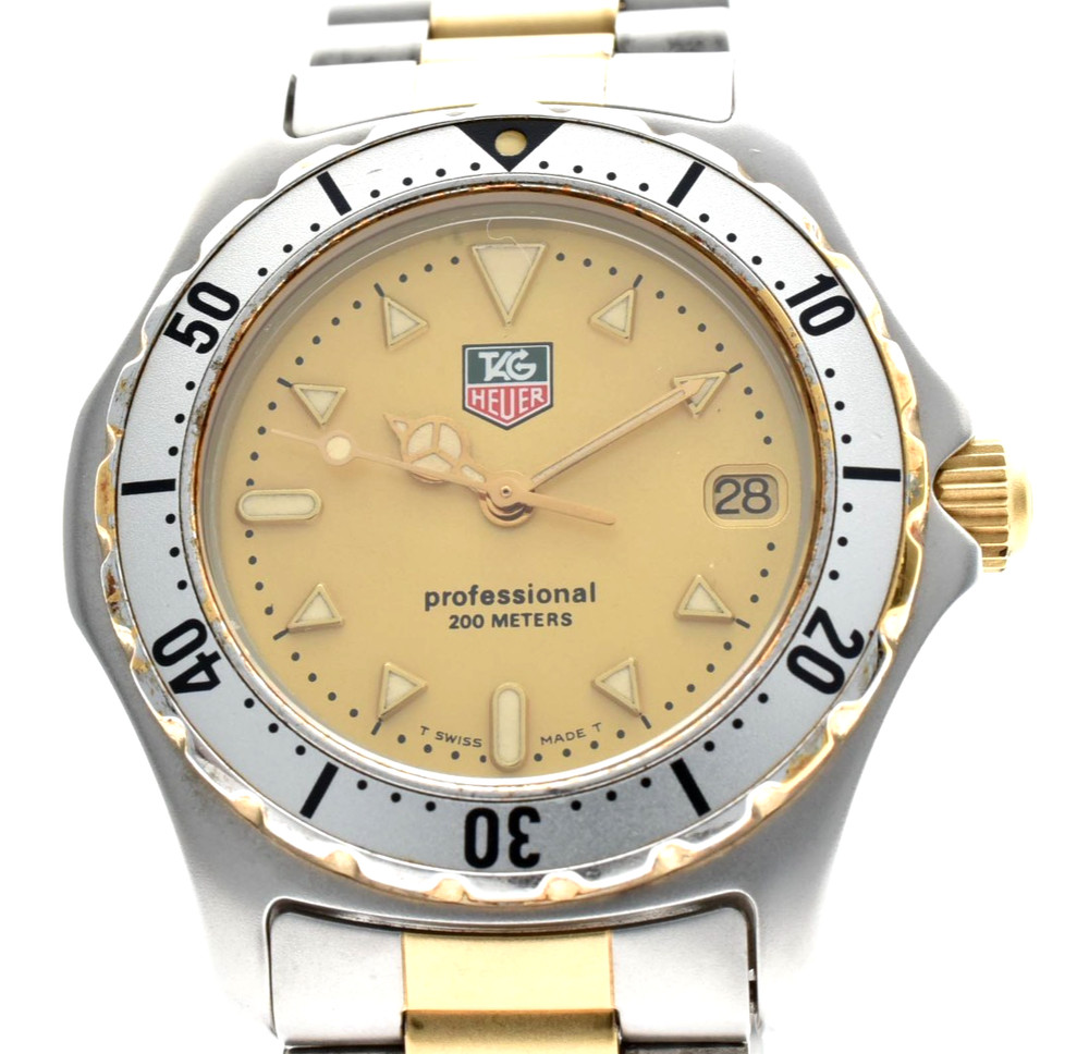 Vintage [Near Mint] TAG Heuer 2000 WE1221-R-2 Gold Dial Quartz Men’s Watch JAPAN