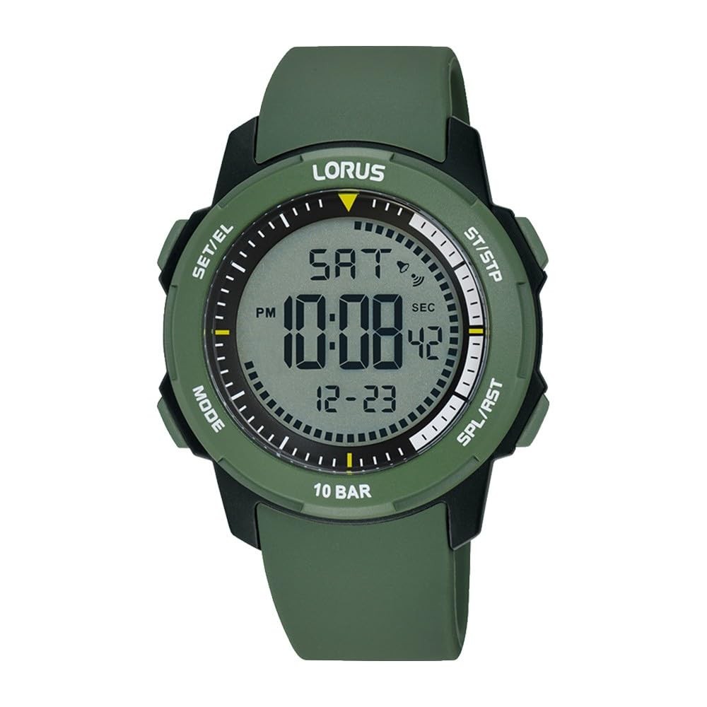 Lorus Herren Digital Quarz Uhr mit Silikon Armband Blau