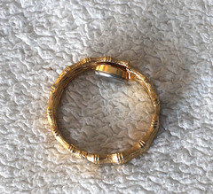Vintage VANTAGE Hidden Watch Bracelet Women’s Gold Tone Hinged Bangle 70s 80s