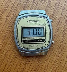Nelsonic Digital watch. 1970s retro digital LCD. Runs but light doesn’t work.