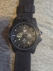 INFANTRY MILITARY Mens Outdoor Sport Quartz Analog Wrist Watch Nylon Band. BLACK