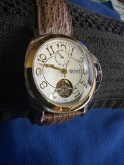 Nicolet 1886 Automatic Watch Stainless Steel & Gold, Shark Leather Band