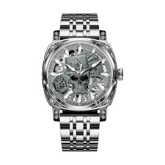 GLENAW men’s luxury mechanical watch is equipped with luminous skull relief dial