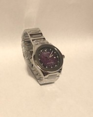 IceTime 42mm Hollywood Purple Textured Dial Steel Men’s Watch 0.10ct Diamond