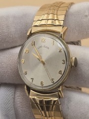Vintage Lord Elgin 724 23j Watch 14K Gold Filled Wadsworth RUNS Arabic Numerals