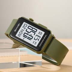 SKMEI Men Rectangle Watch LED Countdown Wristwatch Boys Girl Digital Sport Watch