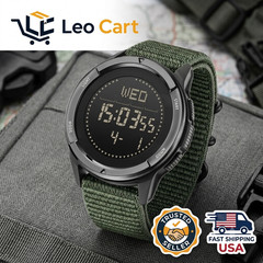 Men Digital Carbon Fiber Sports Watch Military Waterproof 50M Compass Pedometer