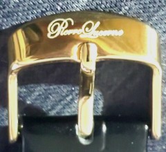 Authentic Pierre Lucerne Slim Quartz Mens BLK Tank Dress Watch