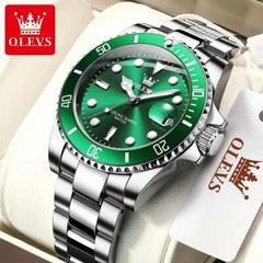 Waterproof Quartz Watch Men’s OLEVS Men Luminous Luxury Stainless Steel Strap