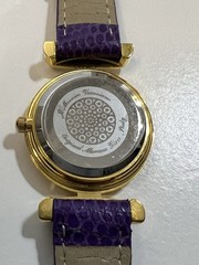 Murano Glass Millefiori Watch Round Gold-Tone Venice Italy Purple New Battery
