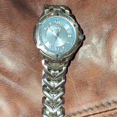 Seiko Quartz WR100 Blue Sunburst Dial Date Silver SS Bracelet 36-39.9mm