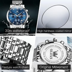 Men’s Large Face Analog Watch – Stainless Steel & Scratch Resistant