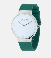 NEW Watch Bering Model 15540-808 Green Silver Stainless Steel 100% Authenticy