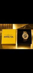 Invicta Automatic Mechanical Skeleton Dial Gold-Tone Bracelet Watch Box