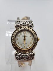 Geneva Gold Tone cuff watch with new battery