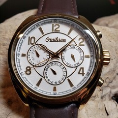 OMIKRON Striker Swiss Multi Function Gold Tone Men’s Luxury Dress Watch