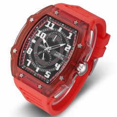 Invicta Sport Racing Men’s Red 48.5mm Tonneau Black Dial Quartz Watch IN-48448