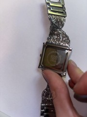 NY&C Women’s Rectangle Silver-Tone Metal Bracelet Quartz Analog set of two
