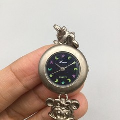 Vintage Louis Watch 22mm Womens Mouse Bracelet Stars Moons New Battery 7″