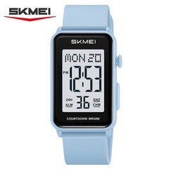 SKMEI Men Rectangle Watch LED Countdown Wristwatch Boys Girl Digital Sport Watch