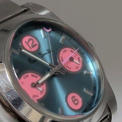 Rare Color New battery Paul Smith pointer date blue pink dial ladies