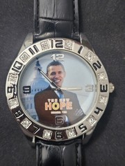 55.3mm Mens vintage collectible BARACK OBAMA Analog Watch Black Leatherette band