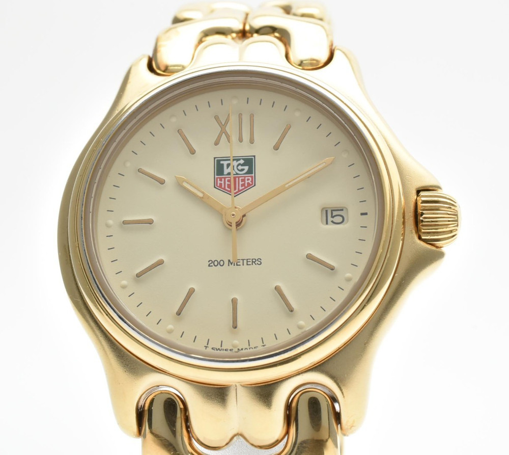 [NEAR MINT] Vintage TAG Heuer S/el S04.713M Date Cream Roman Qz Men Watch Japan