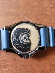 Seiko Air Diver V157-0AS0 200m Water Resistance Stainless Steel Blue Resin Band