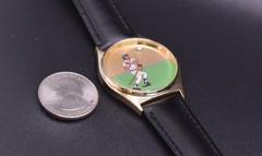 Vintage BASEBALL PLAYER Rotating Ball Watch Men Animated NEW BATTERY & BAND