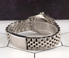 Rolex 36mm Datejust Steel Engine-Turned Pink Dial Watch 16030
