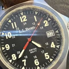 AG83 L.L.Bean Stainless Wristwatch 100M Water Resistant Mens 40mm Untested As Is