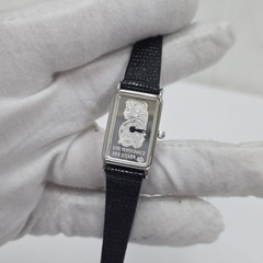 Rare Sutton Quartz 1/10 oz .999 Silver Ingot Watch Japan Movememt Black Band