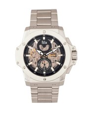 Commodus Bracelet Silver/Black | Black Dial Wristwatch REIRN4007
