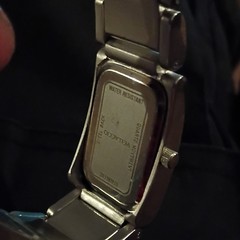 Vellaccio Quartz Rectangular Black Dial SS Silver Bracelet Water Resistant