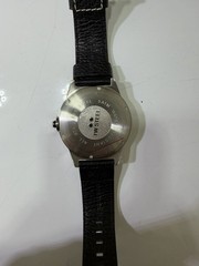 TW Steel TW621 Icon 50mm White Dial Black Leather Date Watch (Missing Crown)