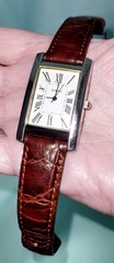 Xeryus By Givenchy Watch Mens Silver Tone Stainless Steel Brown Leather-Working