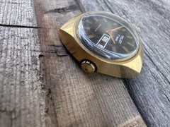 Vintage Poljot Chaika Stadium Gold Plated USSR 17 Jewels Mechanical Wristwatch.