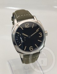[A3P] Seagull Manual Winding Italian Military Style Green Leather Men [k9s]