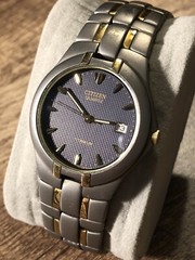 Citizen Men’s Watch Quartz Titanium Thin 2510-s93592 Wristwatch New Battery