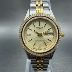 Citizen CQ Watch Women 25mm Champagne Dial Two Tone Daydate 6000-R00413 New Batt
