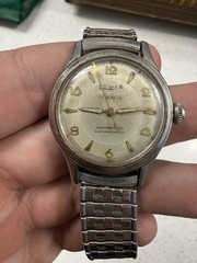 Rare Vintage LOUIS Superautomatic 17 Jewels Silver Plated Swiss Made Watch
