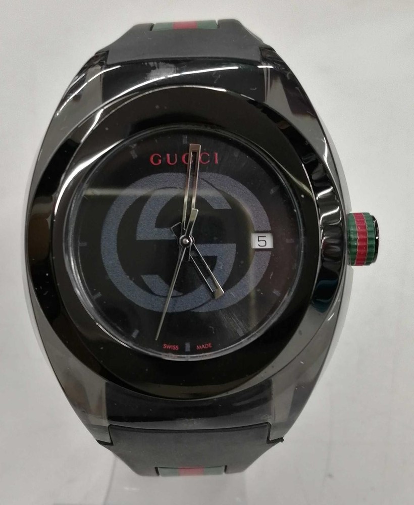 [A3N] Gucci Sync 137.1 Quartz Analog Date Red Resin Men Watch [x7p]