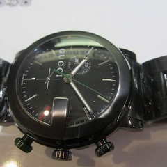 GUCCI MEN’S WATCH CHRONO ALL S/S IP BLACK SAPPHIRE ORIGINAL SWISS YA101331 NEW