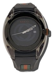 GUCCI Watch Rubber Black YA137301 Authentic Men H:2.13” W:1.89” 6374