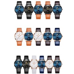 OLEVS Watch 30m Waterproof Ultrathin Quartz Wristwatch Leather Band Men Women