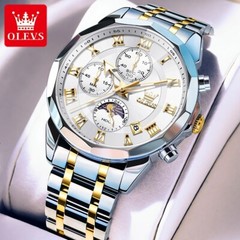 Waterproof Quartz Watch Men’s Luminous Luxury OLEVS Steel Men Stainless Strap