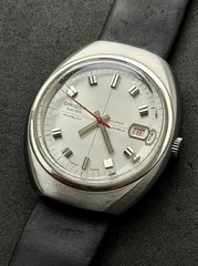 Vtg New 1960s ORIOSA Super Date 25 Jewels Men’s 42mm Automatic Watch Steel Black