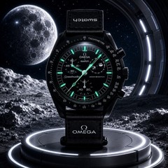 Swatch x Omega Bioceramic Moonswatch Mission To The MoonPhase Snoopy Edition